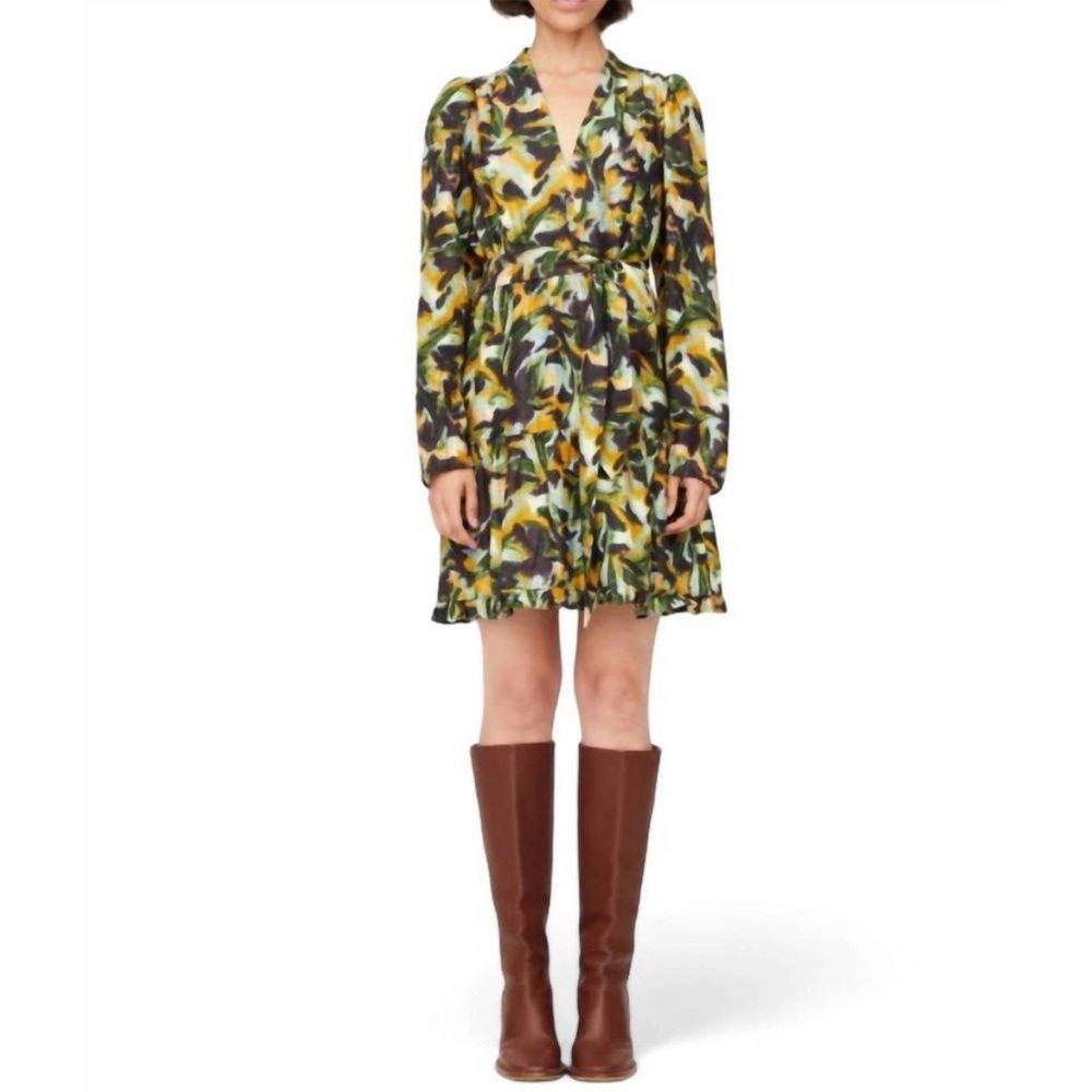 NWT Marie Oliver Velma Mini Dress in Tiger Lily, Size XS